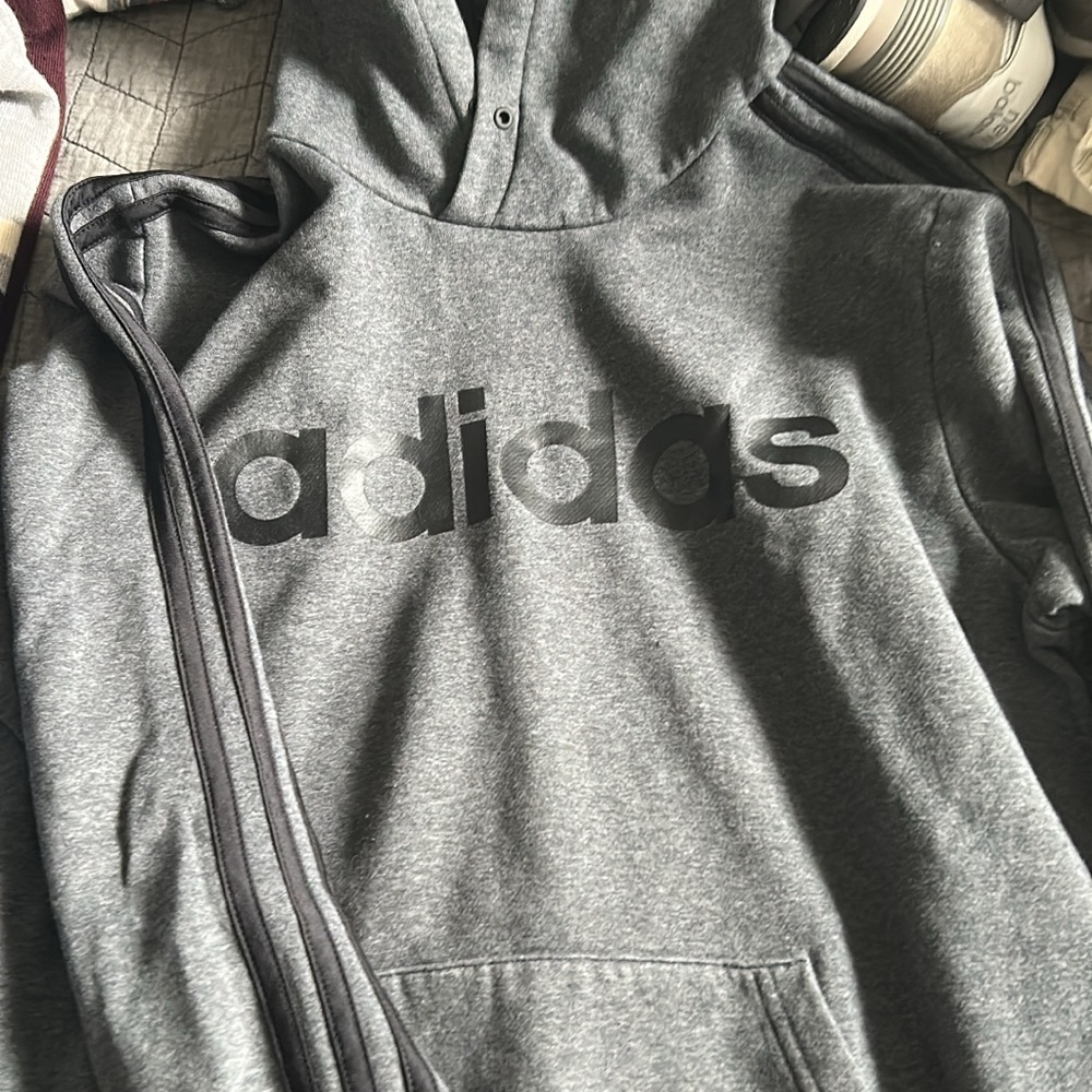 adidas Gray Hoodie with Black Logo